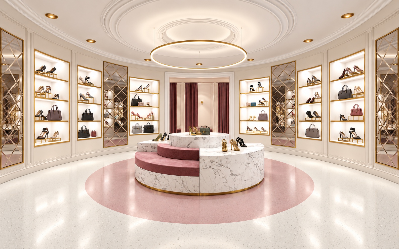 Polyflor Palettone 粉金精品展示空間地坪應用情境